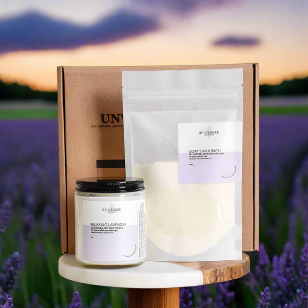 Relax with a lavender infused bath spa kit